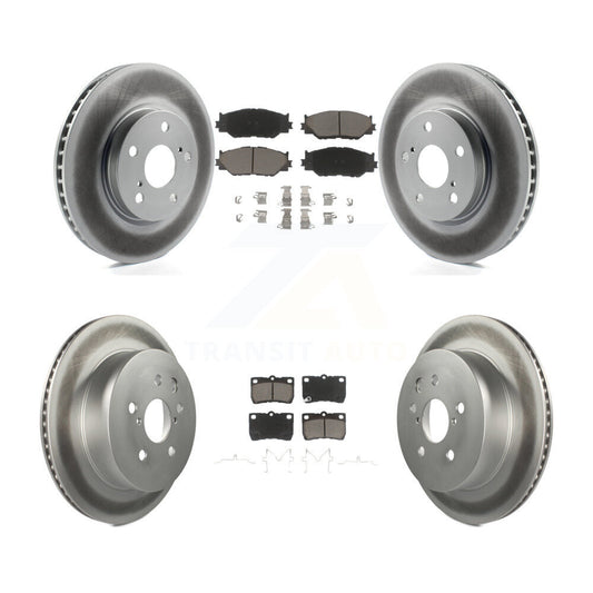 [Avant + Arrière] Kit de disque (revêtu) et plaquette (céramique) de frein pour 2010-2013 Lexus IS250 C Vehicles Built Canadian Market KGC-101387