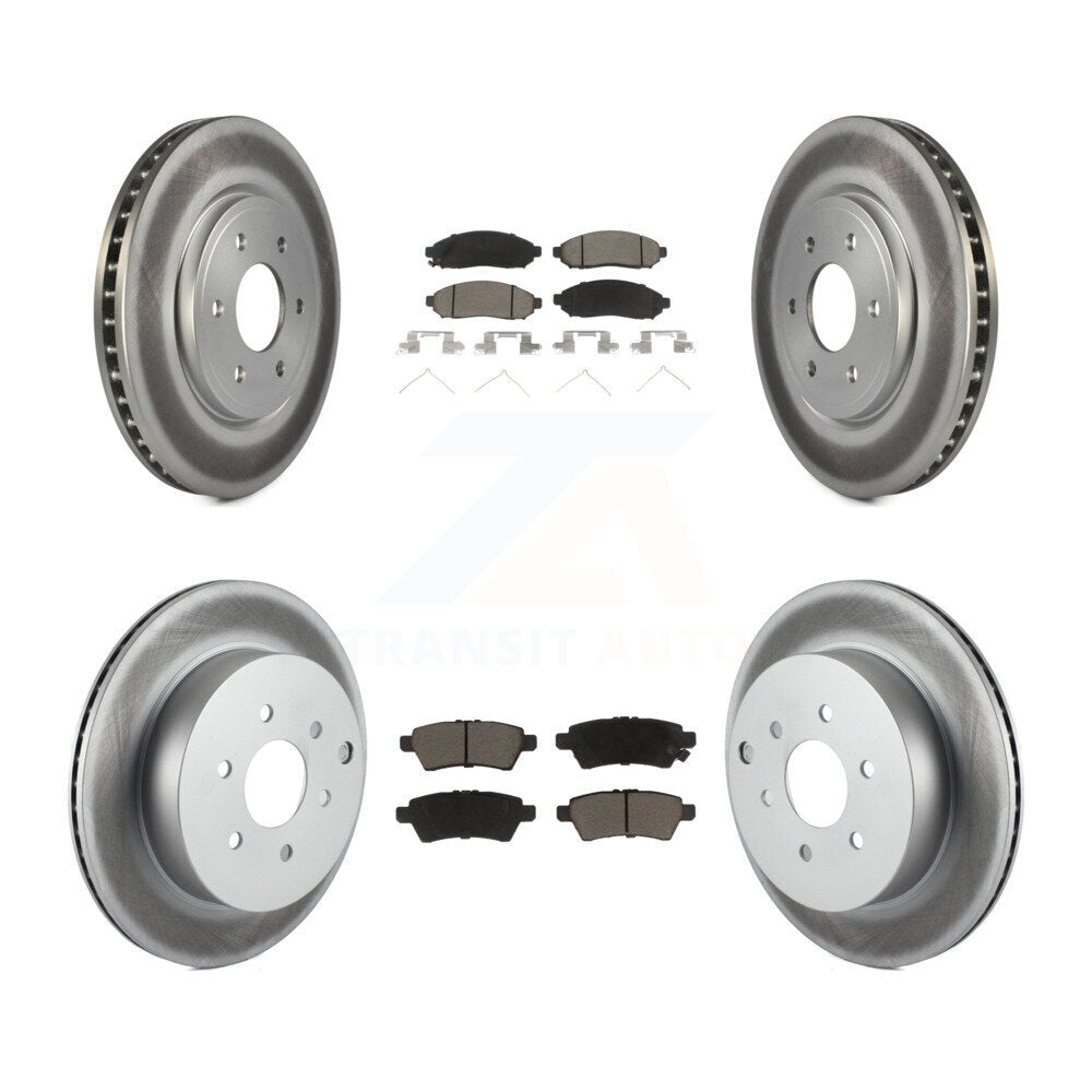 [Avant + Arrière] Kit de disque (revêtu) et plaquette (céramique) de frein pour Nissan Pathfinder KGC-101391