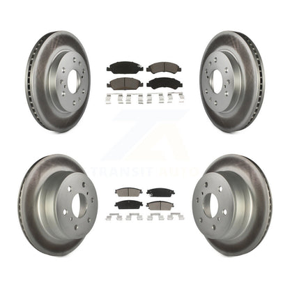 [Avant + Arrière] Kit de disque (revêtu) et plaquette (céramique) de frein pour Chevrolet Silverado 1500 GMC Sierra Tahoe Suburban Yukon Cadillac XL Avalanche Escalade ESV EXT KGC-101393
