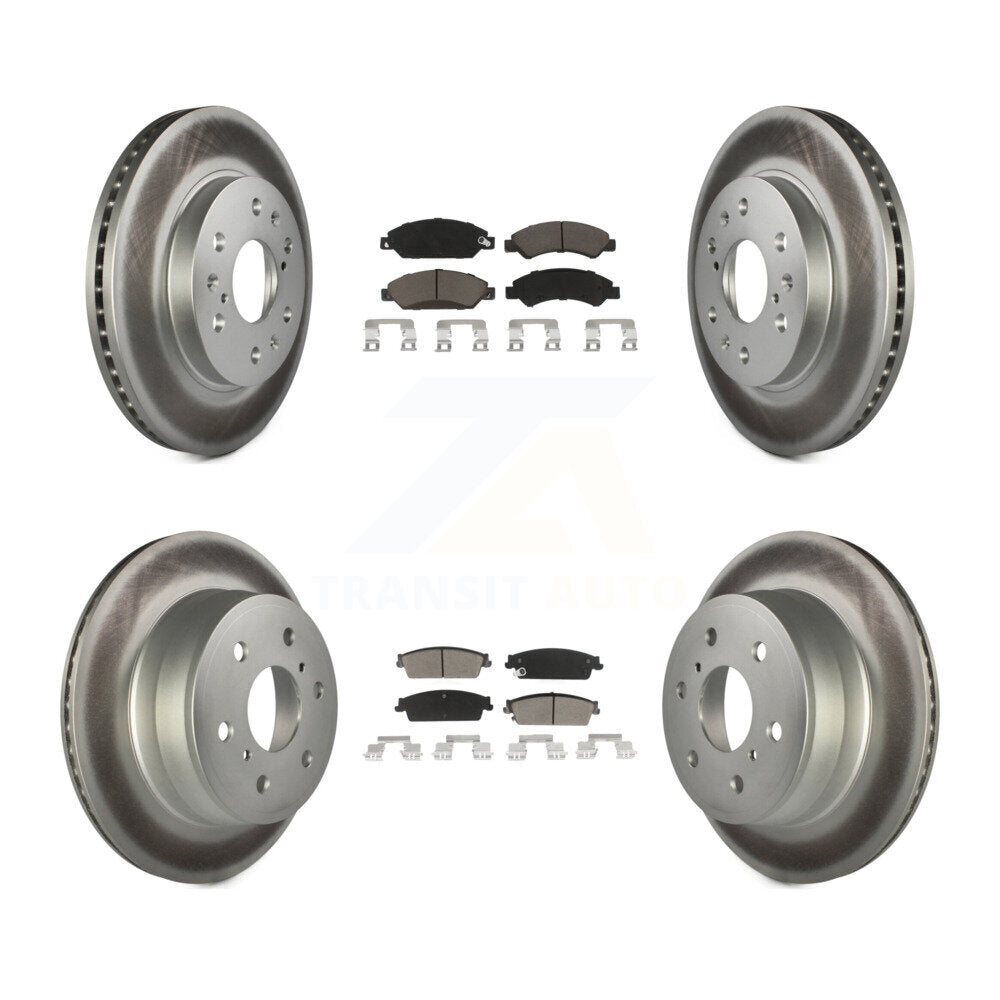 [Avant + Arrière] Kit de disque (revêtu) et plaquette (céramique) de frein pour 2007 Chevrolet Tahoe GMC Suburban 1500 Yukon Cadillac Avalanche XL Escalade ESV EXT KGC-101395