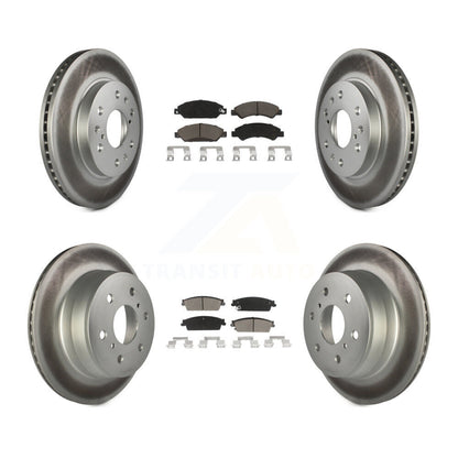 [Avant + Arrière] Kit de disque (revêtu) et plaquette (céramique) de frein pour 2007 Chevrolet Tahoe GMC Suburban 1500 Yukon Cadillac Avalanche XL Escalade ESV EXT KGC-101395