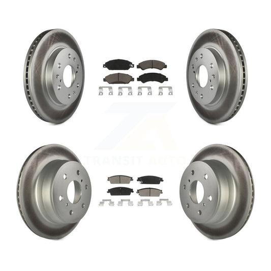 [Avant + Arrière] Kit de disque (revêtu) et plaquette (céramique) de frein pour 2007 Chevrolet Tahoe GMC Suburban 1500 Yukon Cadillac Avalanche XL Escalade ESV EXT KGC-101395