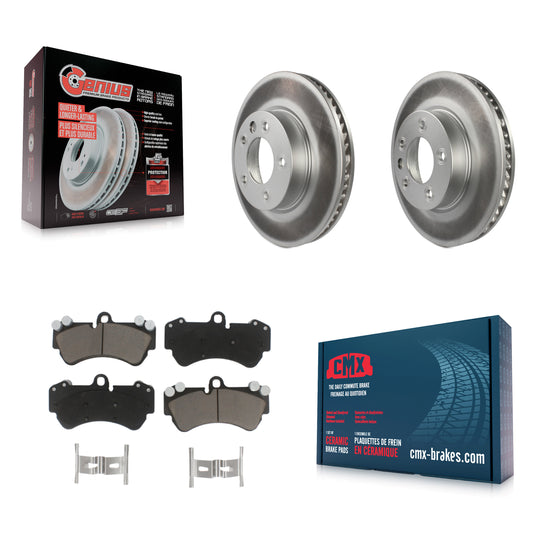 [Avant] Kit de disque (revêtu) et plaquette (céramique) de frein pour Porsche Cayenne Volkswagen Touareg avec 330mm Diameter Rotor KGC-101404