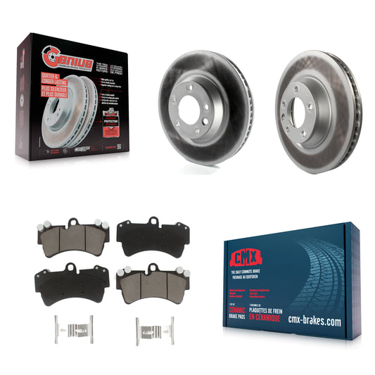 [Avant] Kit de disque (revêtu) et plaquette (céramique) de frein pour Audi Q7 Porsche Cayenne Volkswagen Touareg KGC-101405