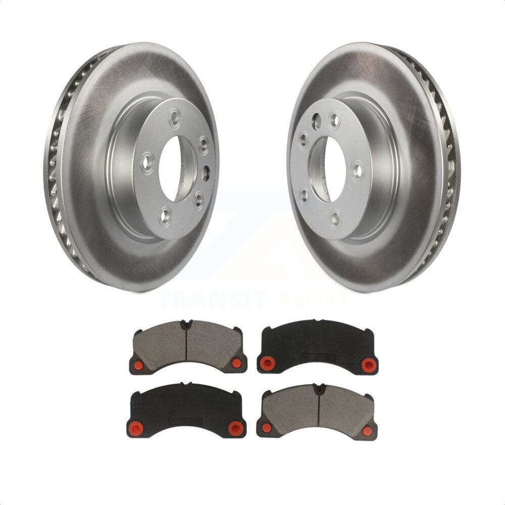 [Avant] Kit de disque (revêtu) et plaquette (céramique) de frein pour 2016-2017 Volkswagen Touareg KGC-101406 par Transit Auto