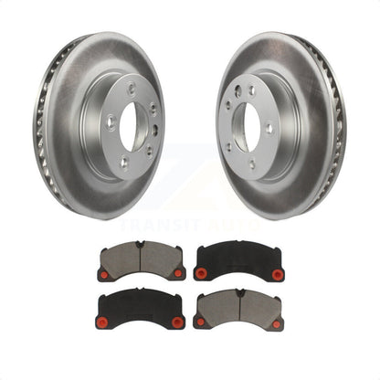 [Avant] Kit de disque (revêtu) et plaquette (céramique) de frein pour 2016-2017 Volkswagen Touareg KGC-101406 par Transit Auto