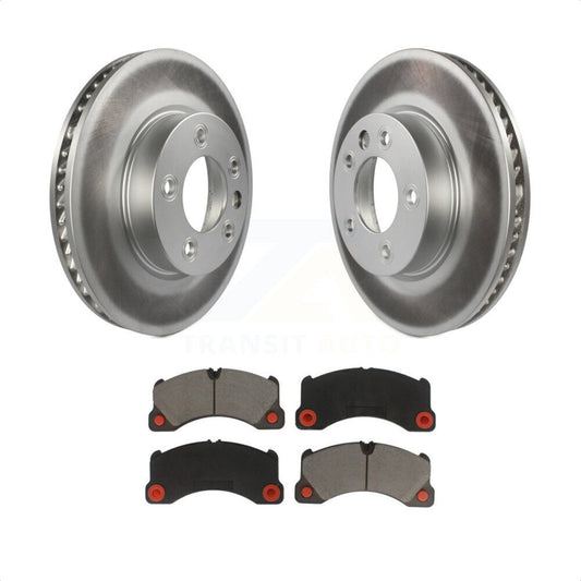 [Avant] Kit de disque (revêtu) et plaquette (céramique) de frein pour 2016-2017 Volkswagen Touareg KGC-101406 par Transit Auto
