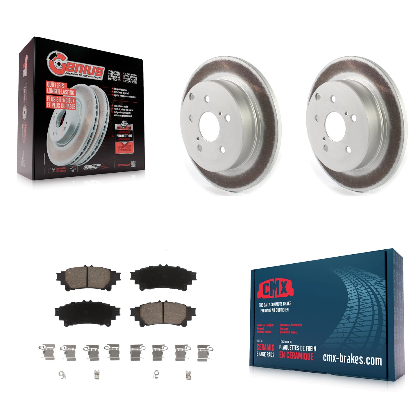 [Arrière] Kit de disque (revêtu) et plaquette (céramique) de frein pour Toyota Prius V Mirai KGC-101415