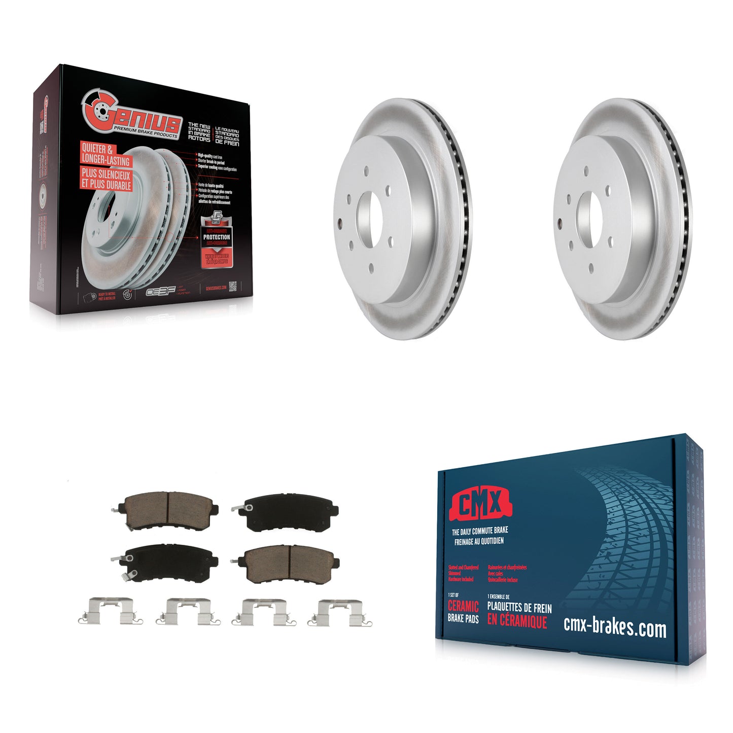 [Arrière] Kit de disque (revêtu) et plaquette (céramique) de frein pour INFINITI Nissan Armada QX80 QX56 KGC-101419