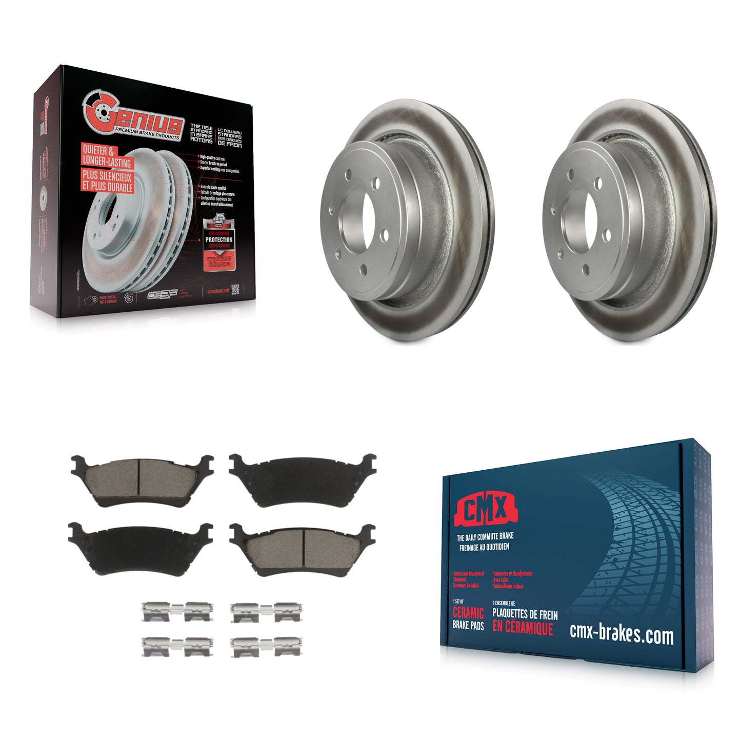 [Arrière] Kit de disque (revêtu) et plaquette (céramique) de frein pour Ford F-150 KGC-101425