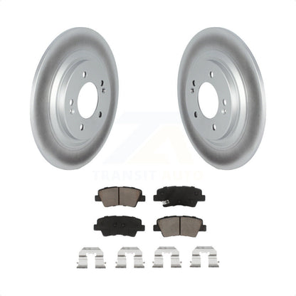[Arrière] Kit de disque (revêtu) et plaquette (céramique) de frein pour 2017 Kia Cadenza Limited Technology avec Electric Parking KGC-101427 par Transit Auto