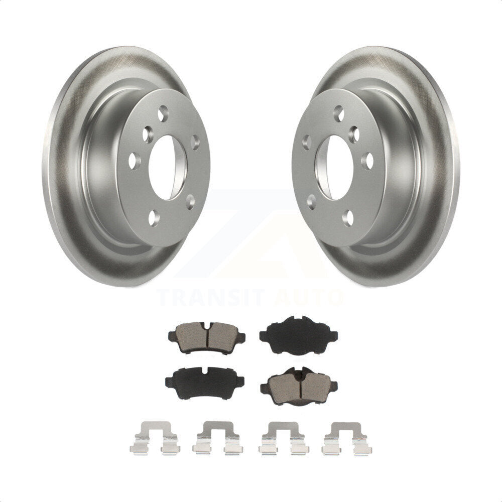 [Arrière] Kit de disque (revêtu) et plaquette (céramique) de frein pour 2014 Mini Cooper avec 5 Lug Wheels KGC-101432 par Transit Auto