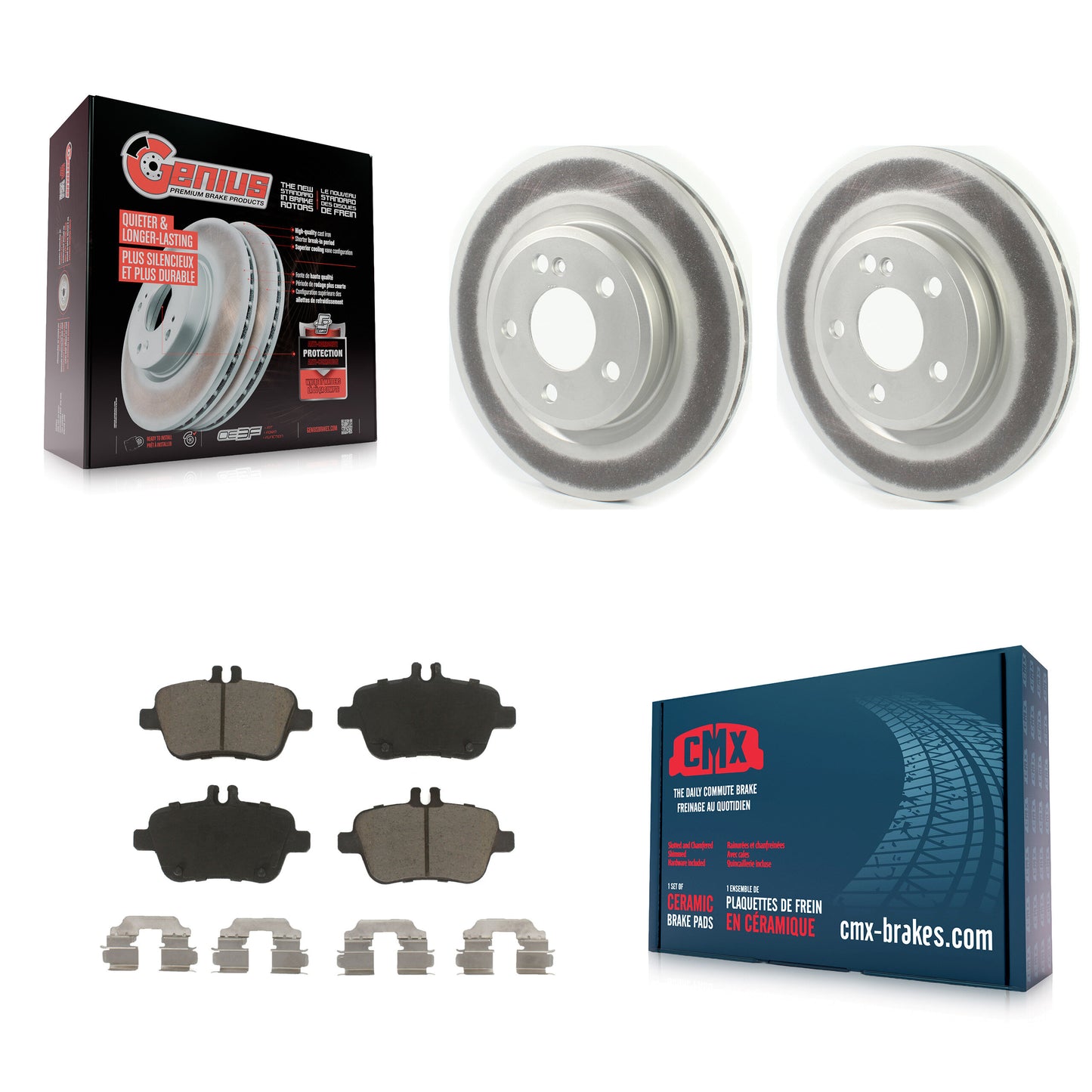 [Arrière] Kit de disque (revêtu) et plaquette (céramique) de frein pour Mercedes-Benz GLA250 CLA250 INFINITI QX30 KGC-101434
