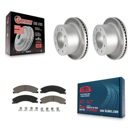 [Arrière] Kit de disque (revêtu) et plaquette (céramique) de frein pour 2011-2019 Chevrolet Silverado 3500 HD GMC Sierra avec Dual Wheels KGC-101463