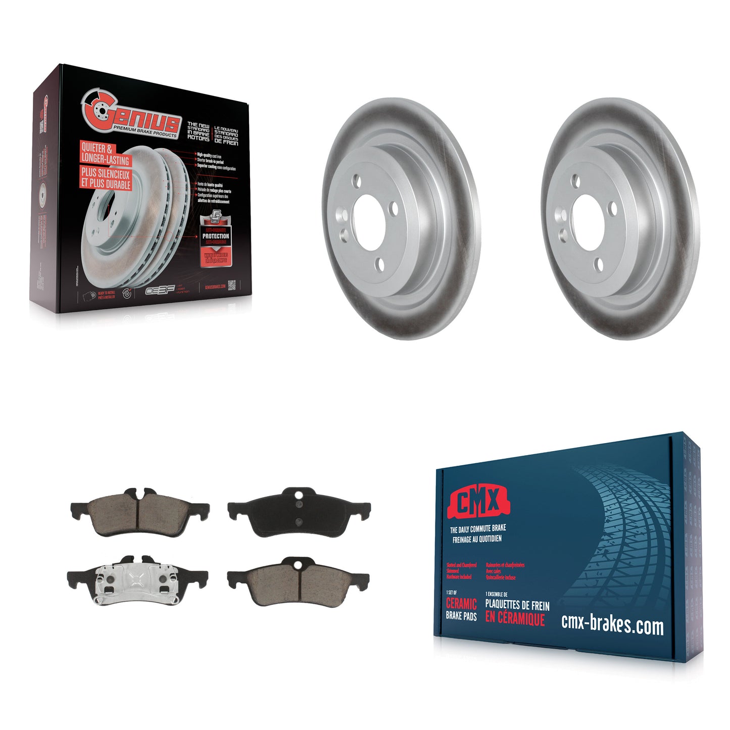 [Arrière] Kit de disque (revêtu) et plaquette (céramique) de frein pour 2007-2008 Mini Cooper Convertible avec 280mm Diameter Rotor KGC-101466