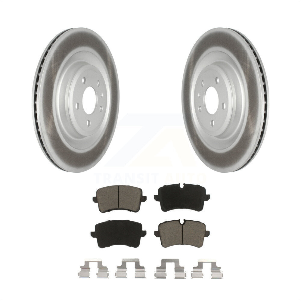[Arrière] Kit de disque (revêtu) et plaquette (céramique) de frein pour Audi A8 Quattro S6 S7 S8 KGC-101468 par Transit Auto