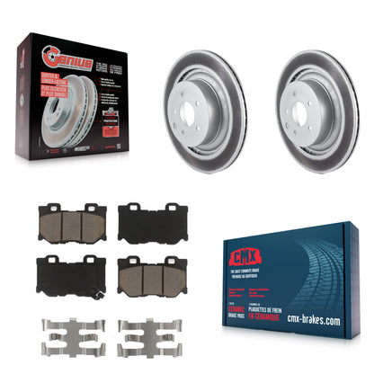 [Arrière] Kit de disque (revêtu) et plaquette (céramique) de frein pour INFINITI G37 Nissan 370Z Q60 Z KGC-101489