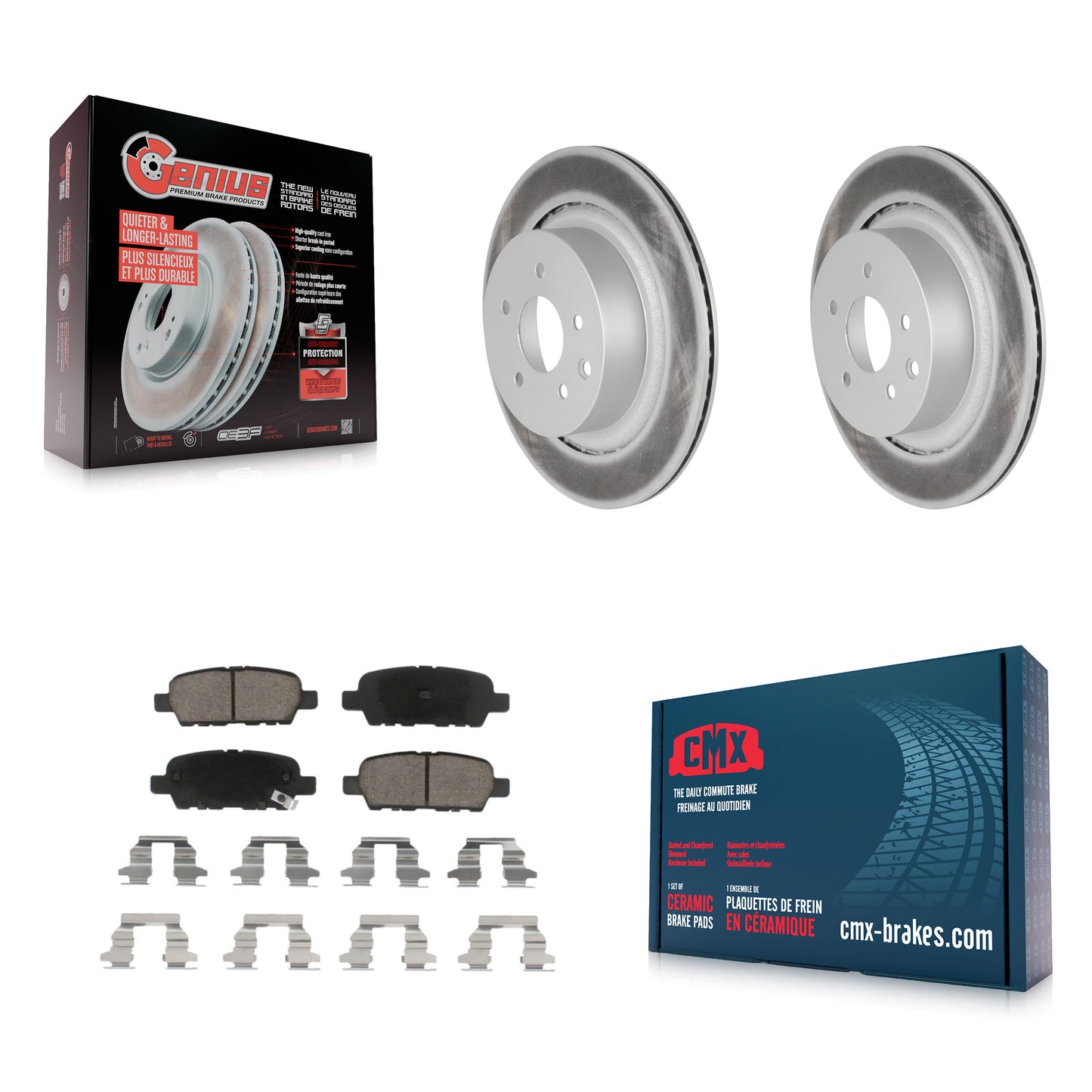 [Arrière] Kit de disque (revêtu) et plaquette (céramique) de frein pour INFINITI G37 G35 Q60 KGC-101490