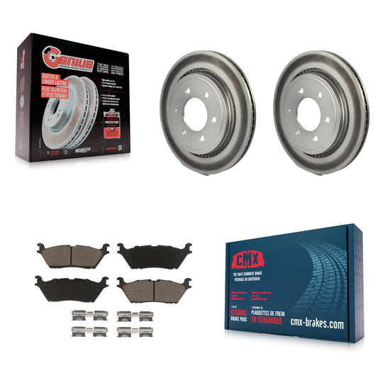 [Arrière] Kit de disque (revêtu) et plaquette (céramique) de frein pour 2015-2017 Ford F-150 avec Electric Parking KGC-101493
