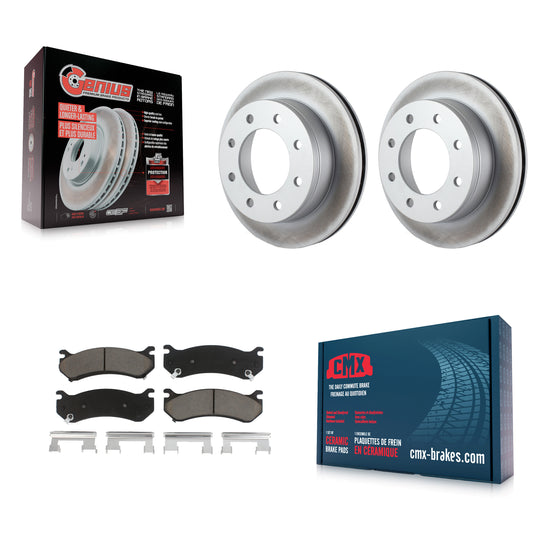 [Arrière] Kit de disque (revêtu) et plaquette (céramique) de frein pour Chevrolet Silverado 2500 HD GMC Sierra Hummer H2 1500 Suburban Yukon XL Avalanche Classic KGC-101495