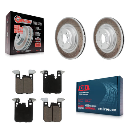 [Arrière] Kit de disque (revêtu) et plaquette (céramique) de frein pour BMW 328i 428i 320i xDrive 228i M235i 230i Gran Coupe M240i KGC-101508