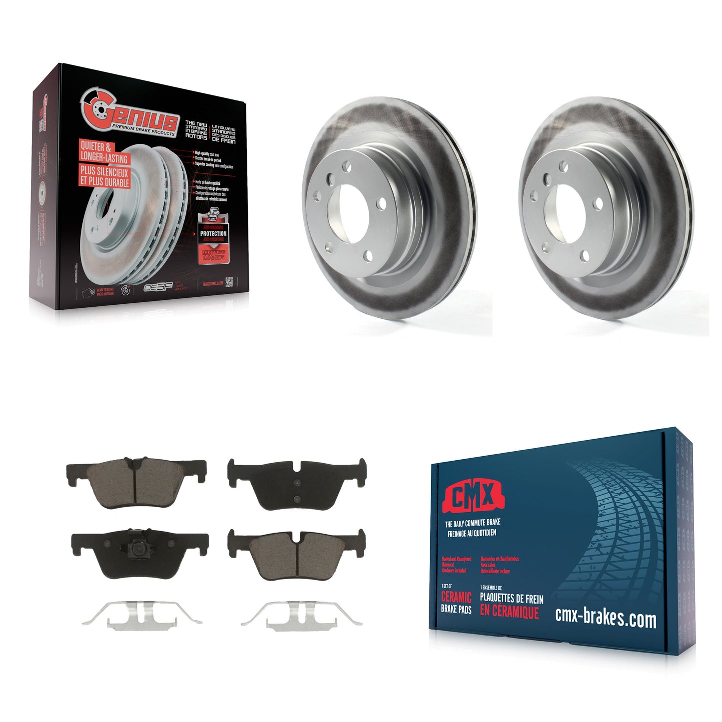 [Arrière] Kit de disque (revêtu) et plaquette (céramique) de frein pour BMW 328i 320i 428i 228i 230i 328d xDrive KGC-101512