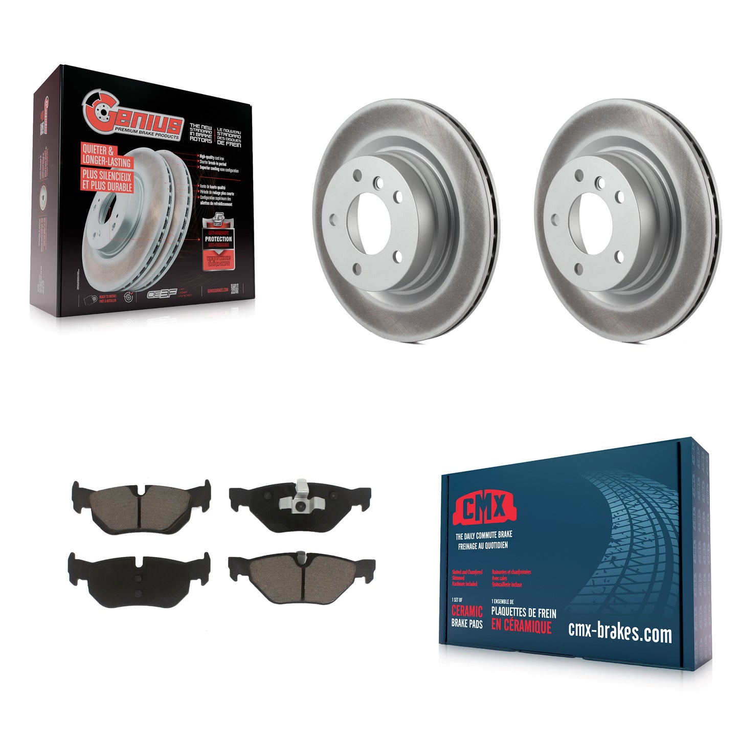 [Arrière] Kit de disque (revêtu) et plaquette (céramique) de frein pour BMW 328i 325i 323i KGC-101515