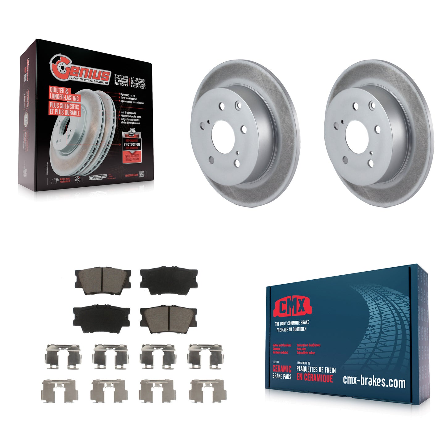 [Arrière] Kit de disque (revêtu) et plaquette (céramique) de frein pour Toyota Matrix Pontiac Vibe KGC-101518