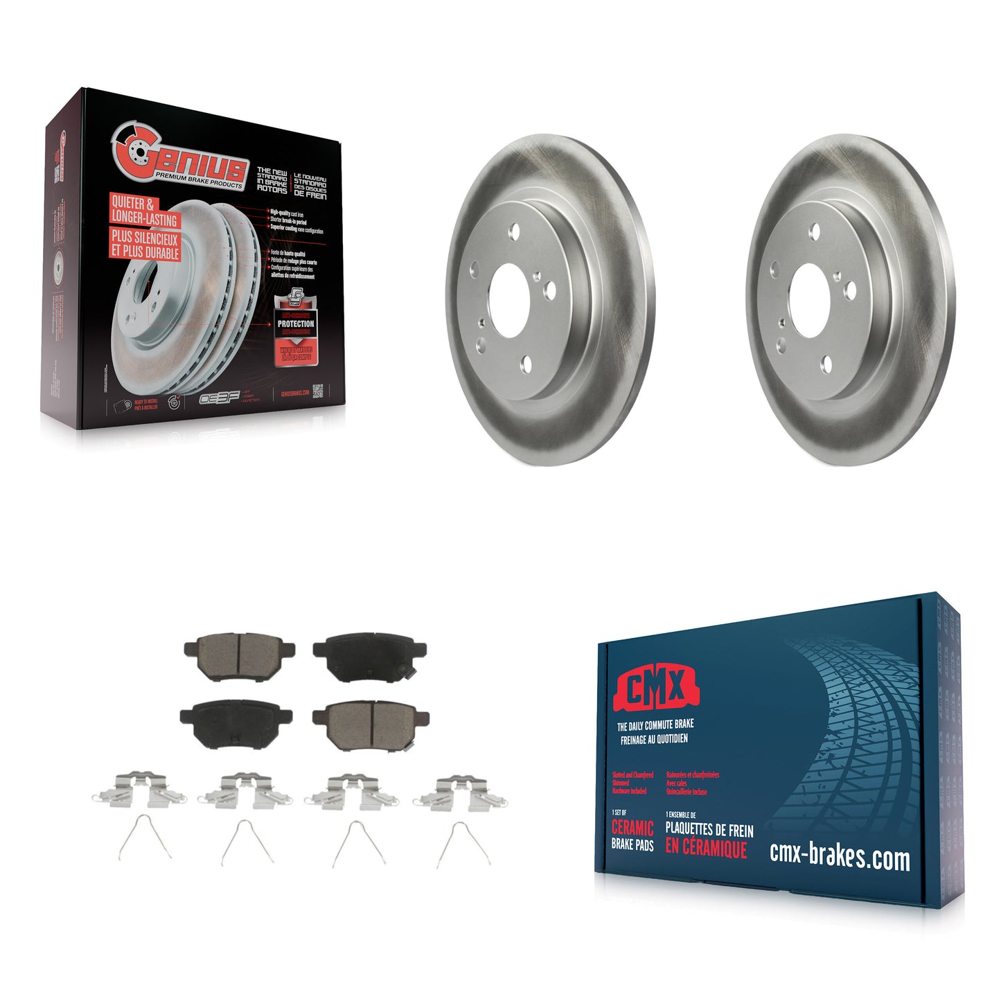 [Arrière] Kit de disque (revêtu) et plaquette (céramique) de frein pour Scion xB Toyota Matrix Pontiac Vibe Corolla iM KGC-101519