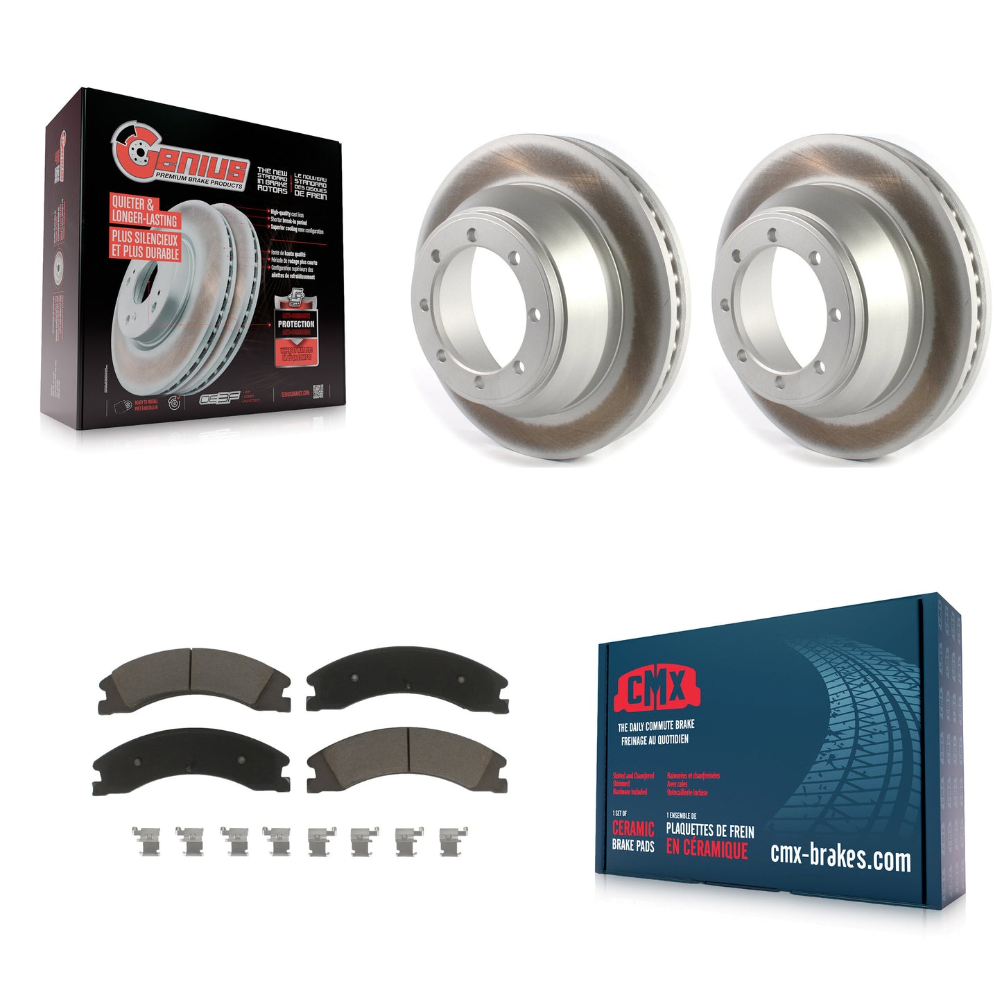 [Arrière] Kit de disque (revêtu) et plaquette (céramique) de frein pour Ford E-450 Super Duty KGC-101527