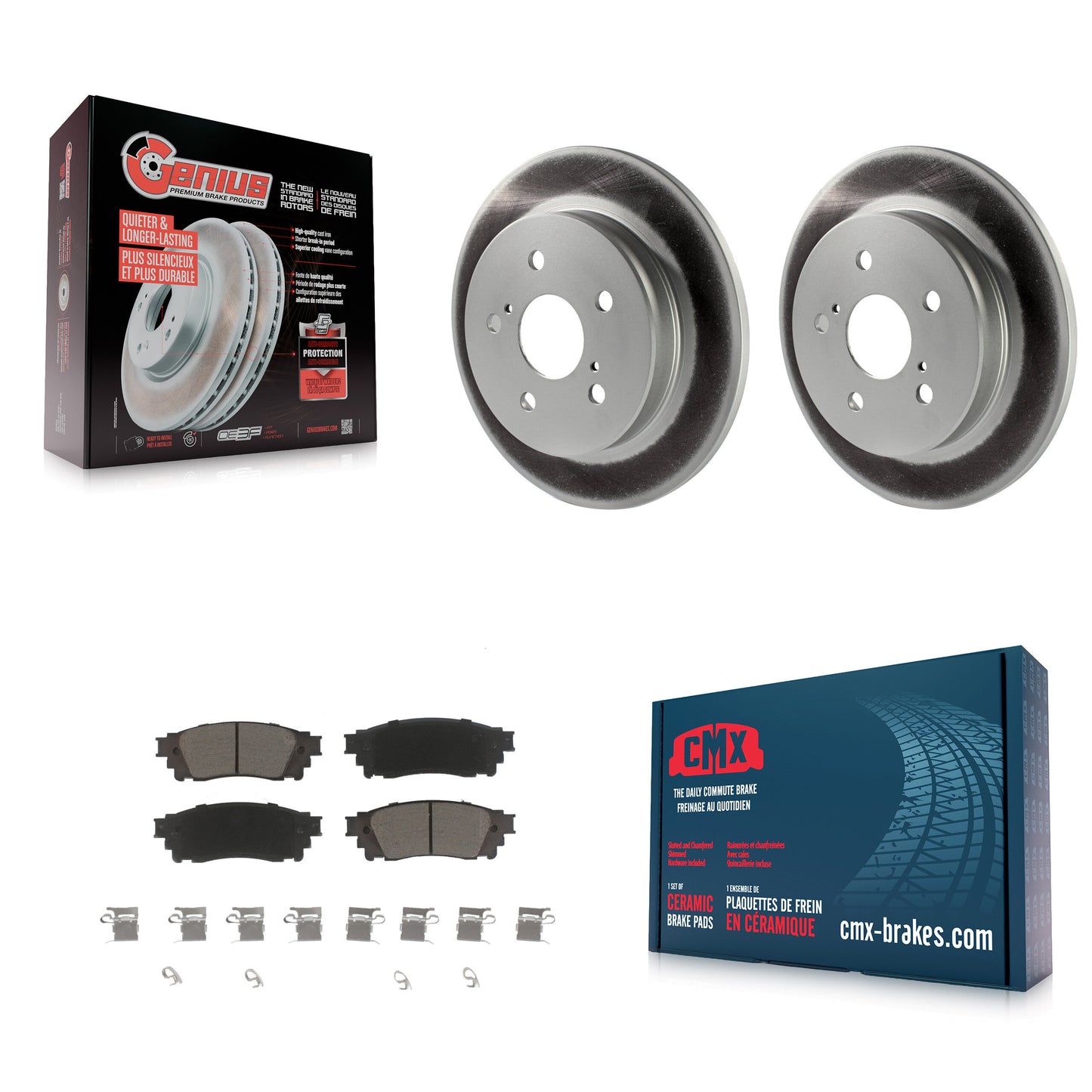 [Arrière] Kit de disque (revêtu) et plaquette (céramique) de frein pour Toyota Camry RAV4 Lexus NX200t C-HR NX300 ES350 Avalon NX300h ES300h UX250h UX200 Venza ES250 Corolla Cross KGC-101532
