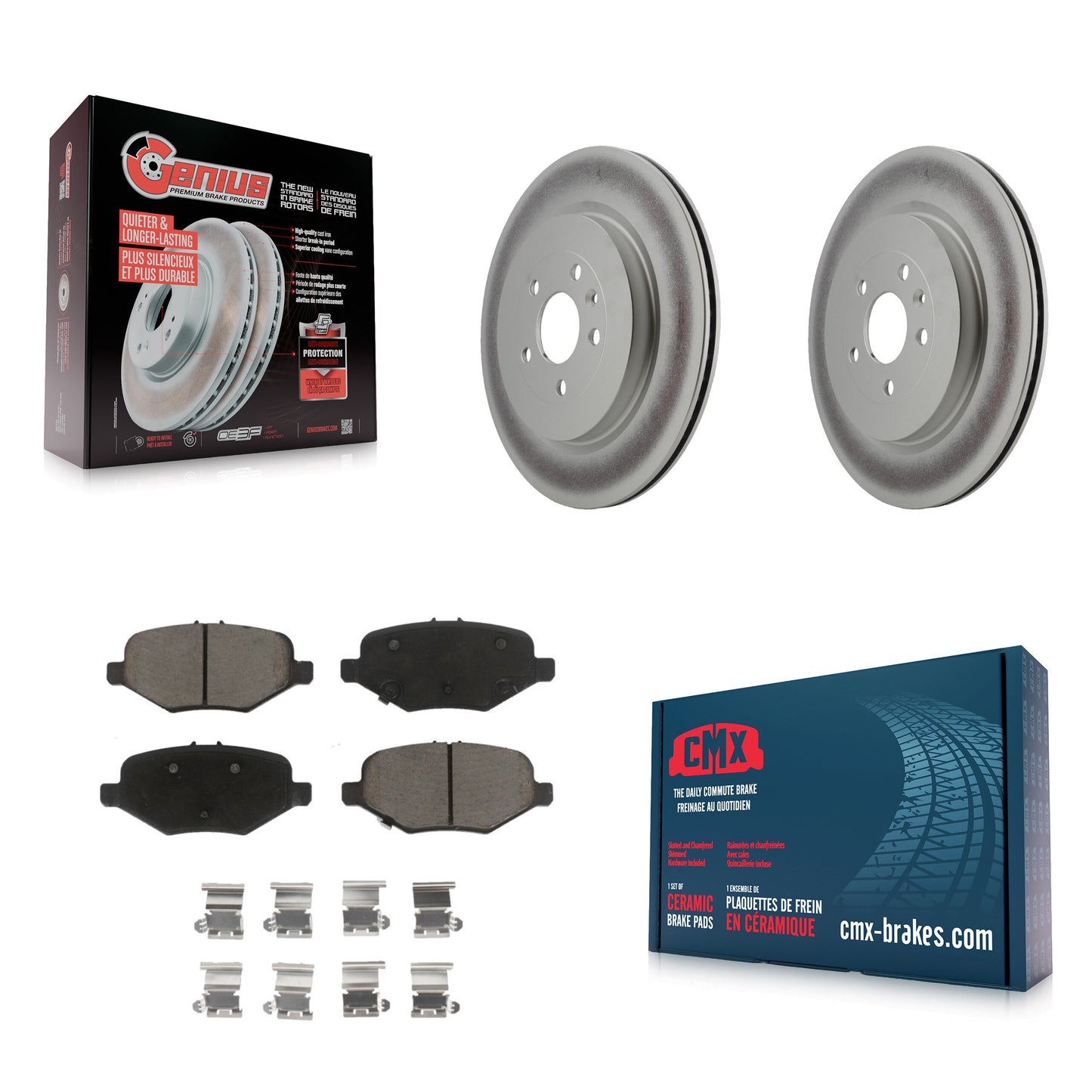 [Arrière] Kit de disque (revêtu) et plaquette (céramique) de frein pour Ford Explorer Taurus Flex Police Interceptor Sedan Lincoln MKT MKS Special Service KGC-101535