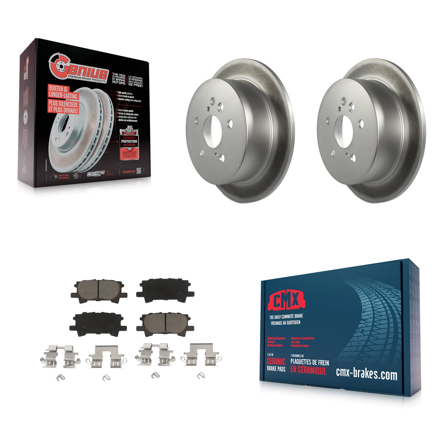 [Arrière] Kit de disque (revêtu) et plaquette (céramique) de frein pour Lexus Toyota Highlander RX350 RX330 RX400h KGC-101539