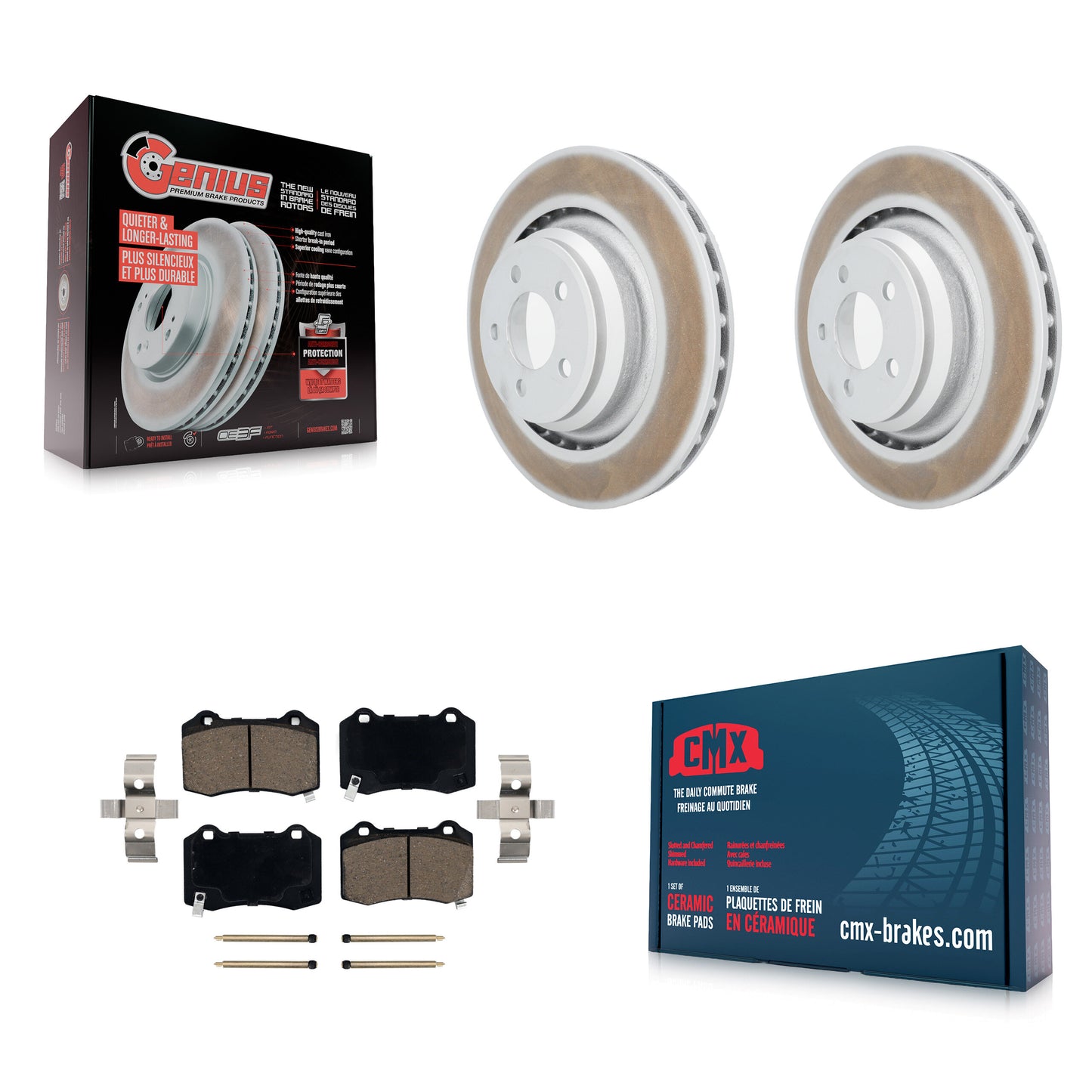 [Arrière] Kit de disque (revêtu) et plaquette (céramique) de frein pour Dodge Charger Chrysler 300 Challenger Magnum KGC-101552