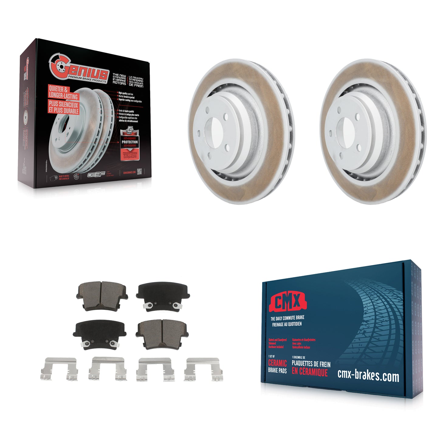 [Arrière] Kit de disque (revêtu) et plaquette (céramique) de frein pour 2015 Dodge Charger R T Scat Pack avec 6.4L KGC-101554