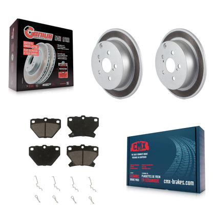 [Arrière] Kit de disque (revêtu) et plaquette (céramique) de frein pour Toyota Corolla Matrix Pontiac Vibe Celica KGC-101558