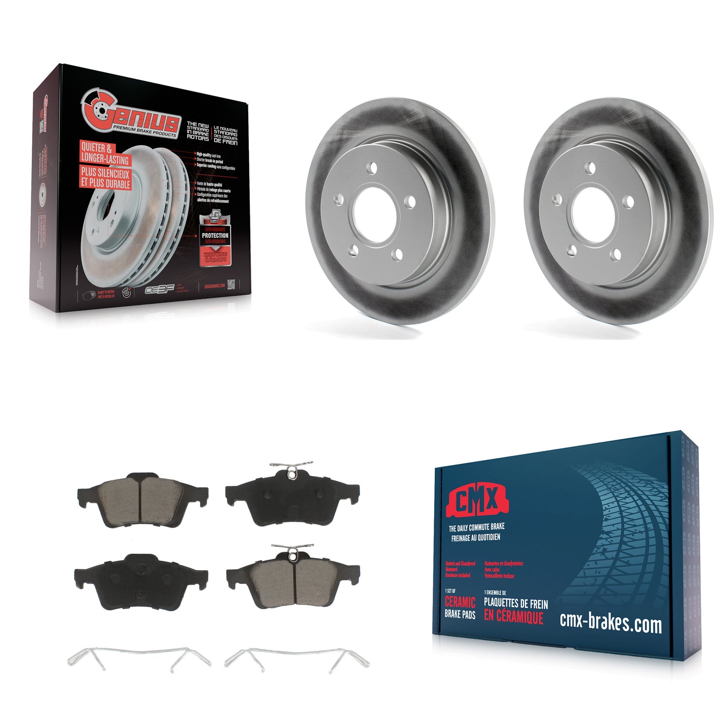 [Arrière] Kit de disque (revêtu) et plaquette (céramique) de frein pour Ford Focus KGC-101567