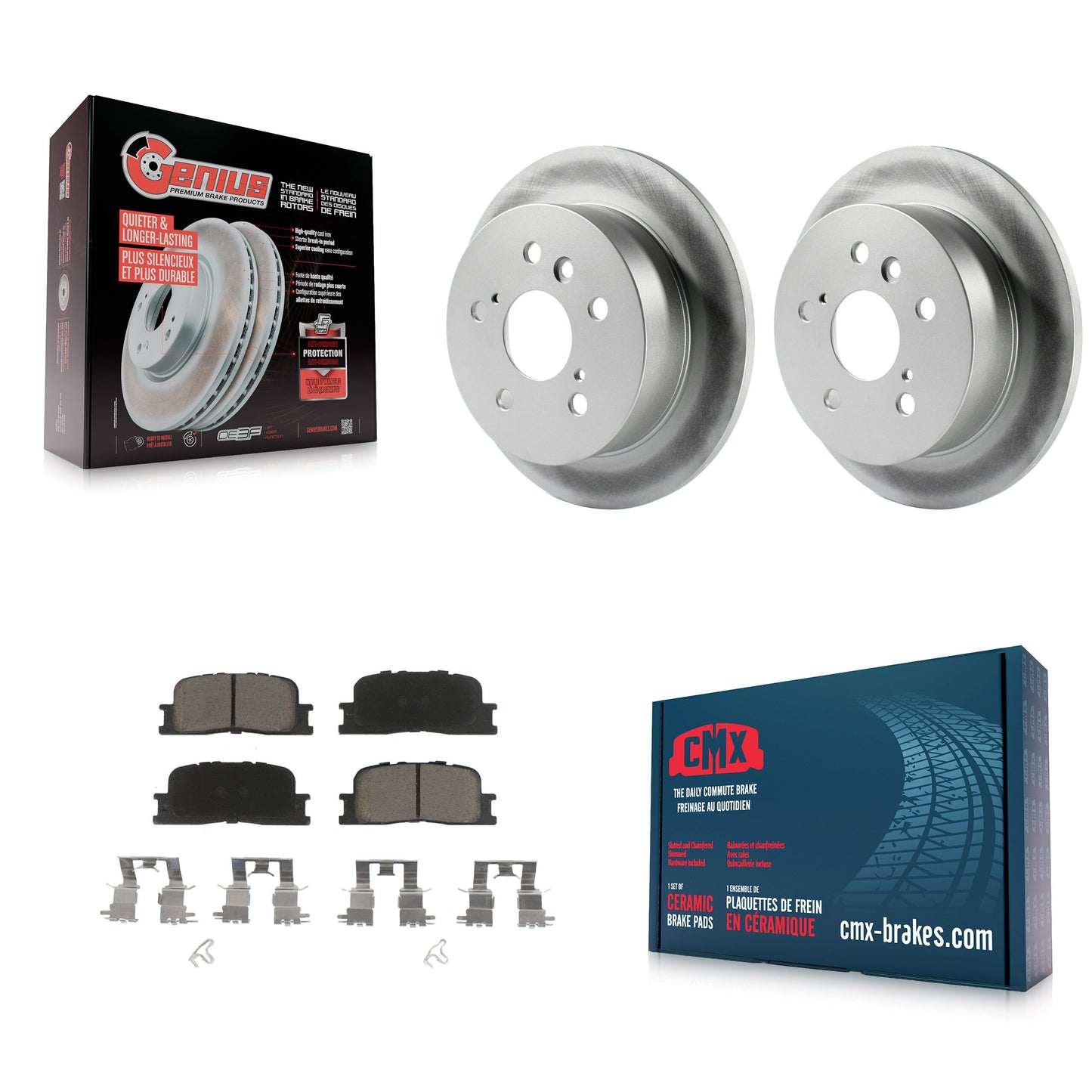 [Arrière] Kit de disque (revêtu) et plaquette (céramique) de frein pour Toyota Camry Lexus ES330 ES300 KGC-101572
