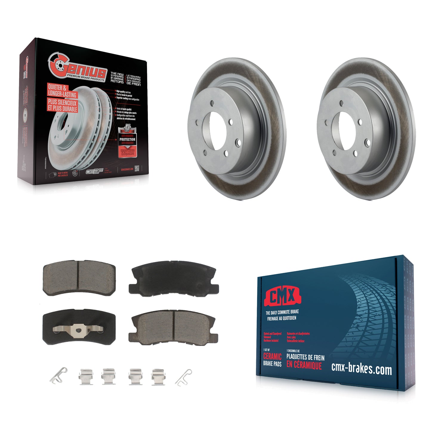 [Arrière] Kit de disque (revêtu) et plaquette (céramique) de frein pour Jeep Patriot Dodge Chrysler Compass Avenger 200 Mitsubishi Sebring Lancer Caliber Outlander Sport RVR KGC-101591