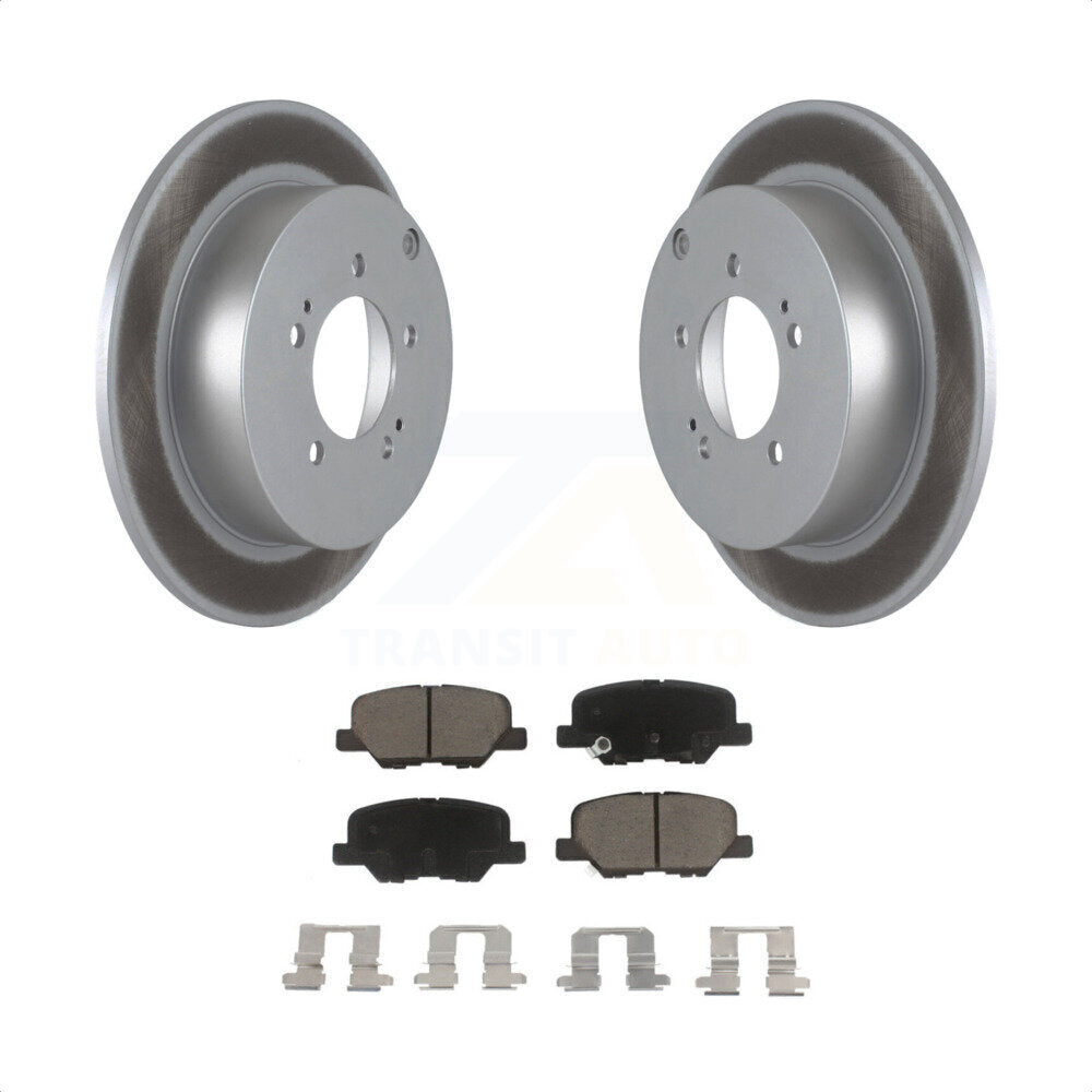 [Arrière] Kit de disque (revêtu) et plaquette (céramique) de frein pour 2013 Mitsubishi Outlander 3.0L KGC-101595 par Transit Auto