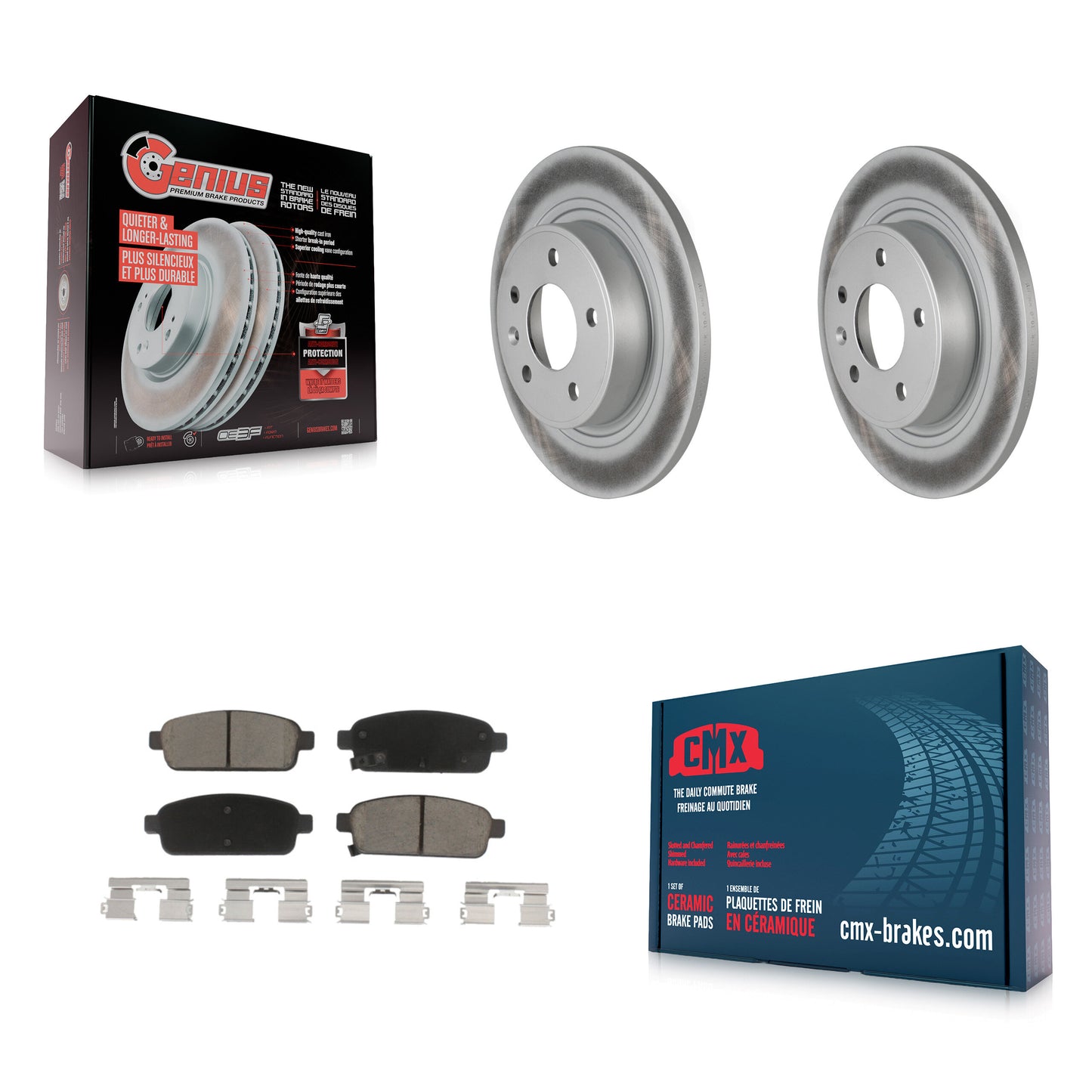 [Arrière] Kit de disque (revêtu) et plaquette (céramique) de frein pour Chevrolet Cruze Buick Verano Volt Cascada Cadillac ELR Orlando KGC-101598