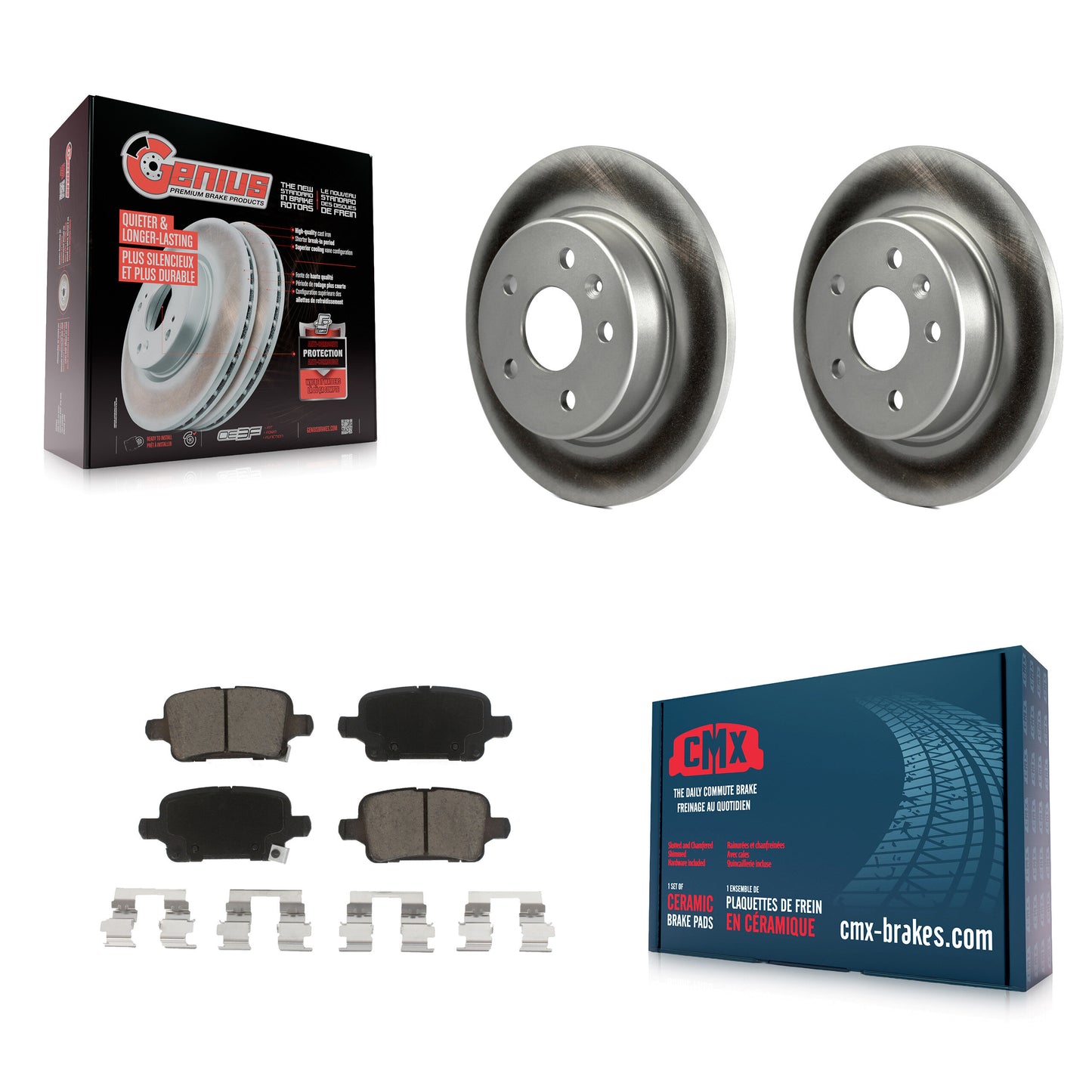 [Arrière] Kit de disque (revêtu) et plaquette (céramique) de frein pour Chevrolet Cruze Volt Bolt EV EUV KGC-101600
