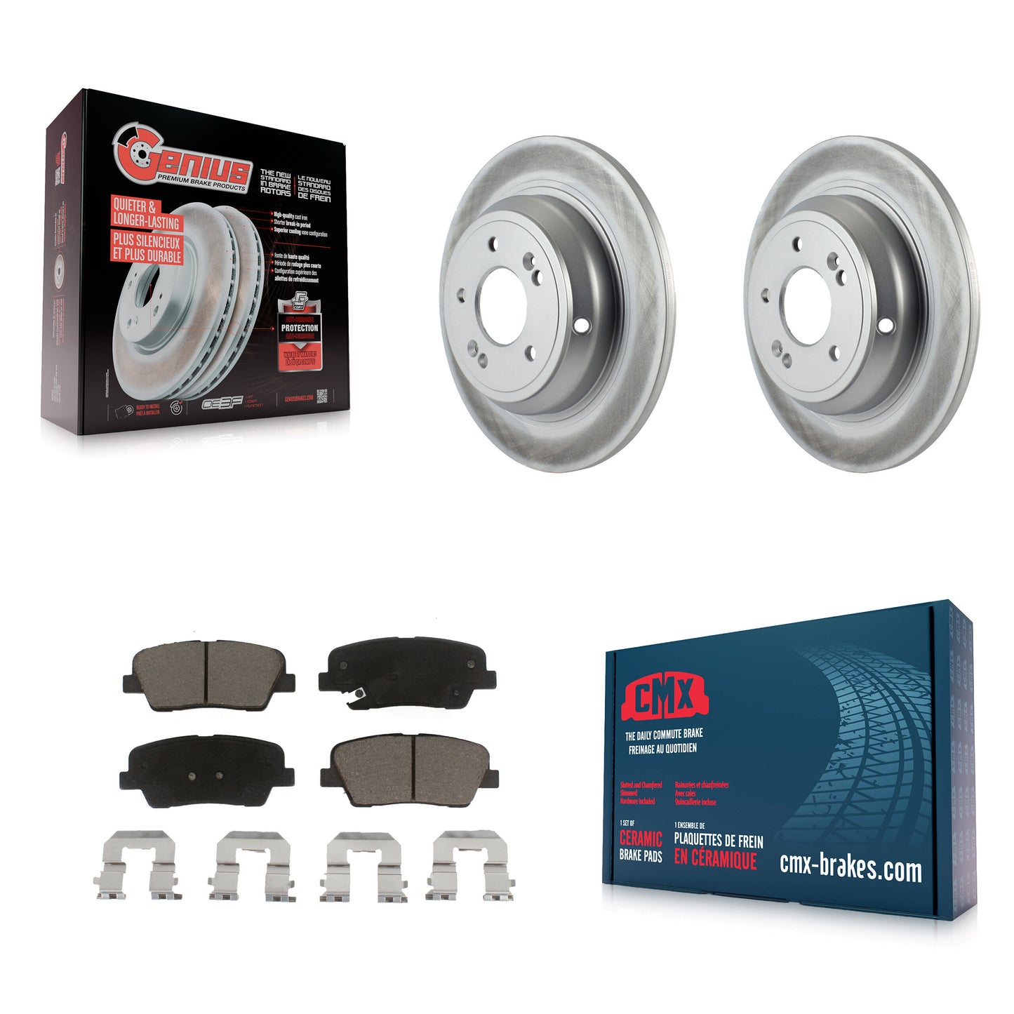 [Arrière] Kit de disque (revêtu) et plaquette (céramique) de frein pour Hyundai Genesis KGC-101602