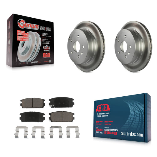 [Arrière] Kit de disque (revêtu) et plaquette (céramique) de frein pour 2010-2017 Chevrolet Equinox GMC Terrain KGC-101608