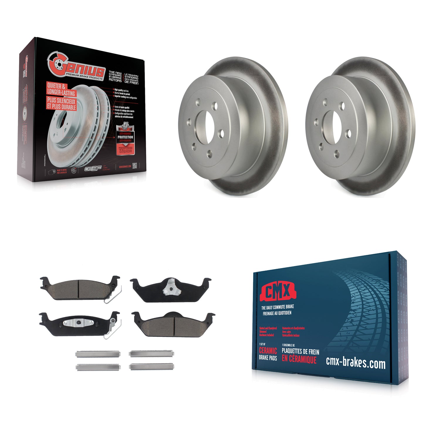 [Arrière] Kit de disque (revêtu) et plaquette (céramique) de frein pour 2003-2004 Dodge Dakota KGC-101611