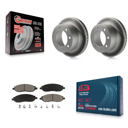 [Arrière] Kit de disque (revêtu) et plaquette (céramique) de frein pour 2005-2007 Ford F-250 Super Duty F-350 KGC-101620