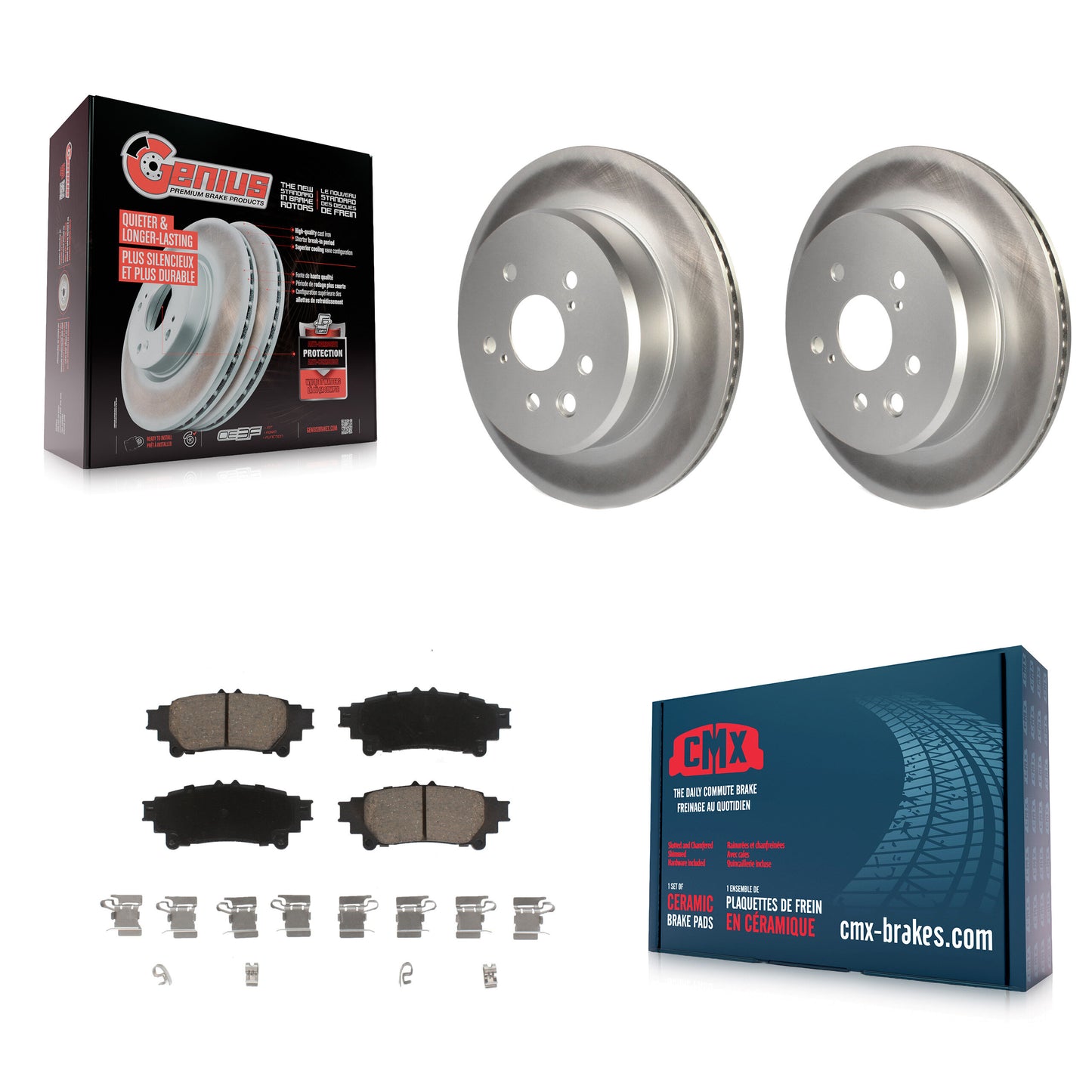 [Arrière] Kit de disque (revêtu) et plaquette (céramique) de frein pour Lexus GS350 IS300 IS200t IS350 RC350 RC300 RC200t GS300 GS200t GS450h KGC-101624