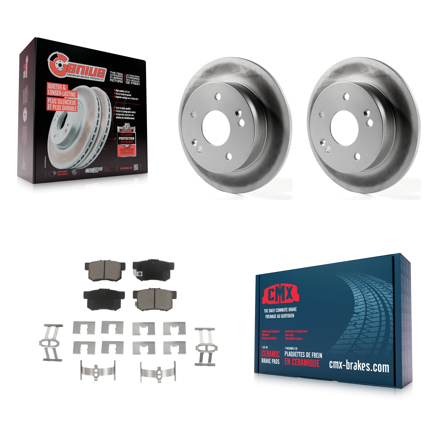 [Arrière] Kit de disque (revêtu) et plaquette (céramique) de frein pour Honda Accord Civic Acura RSX Integra KGC-101630