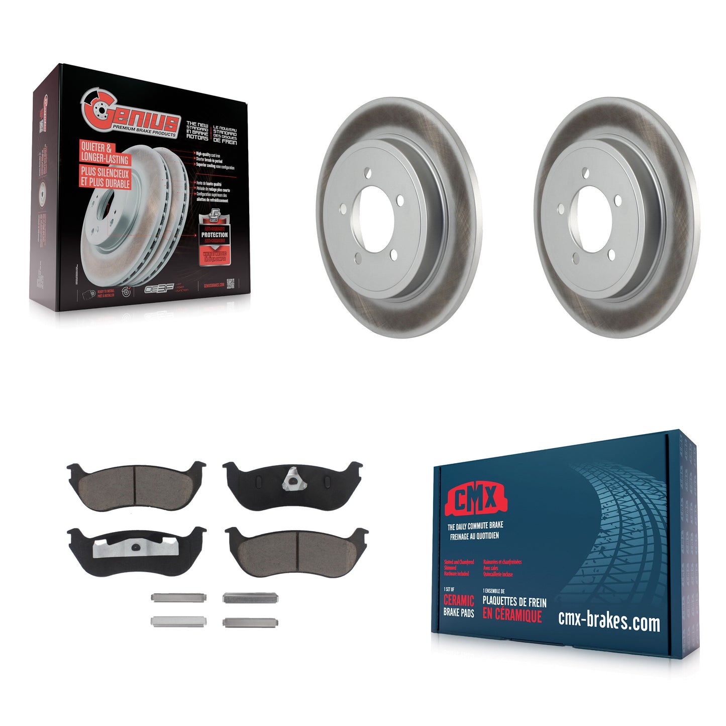 [Arrière] Kit de disque (revêtu) et plaquette (céramique) de frein pour Ford Explorer Mercury Mountaineer KGC-101648