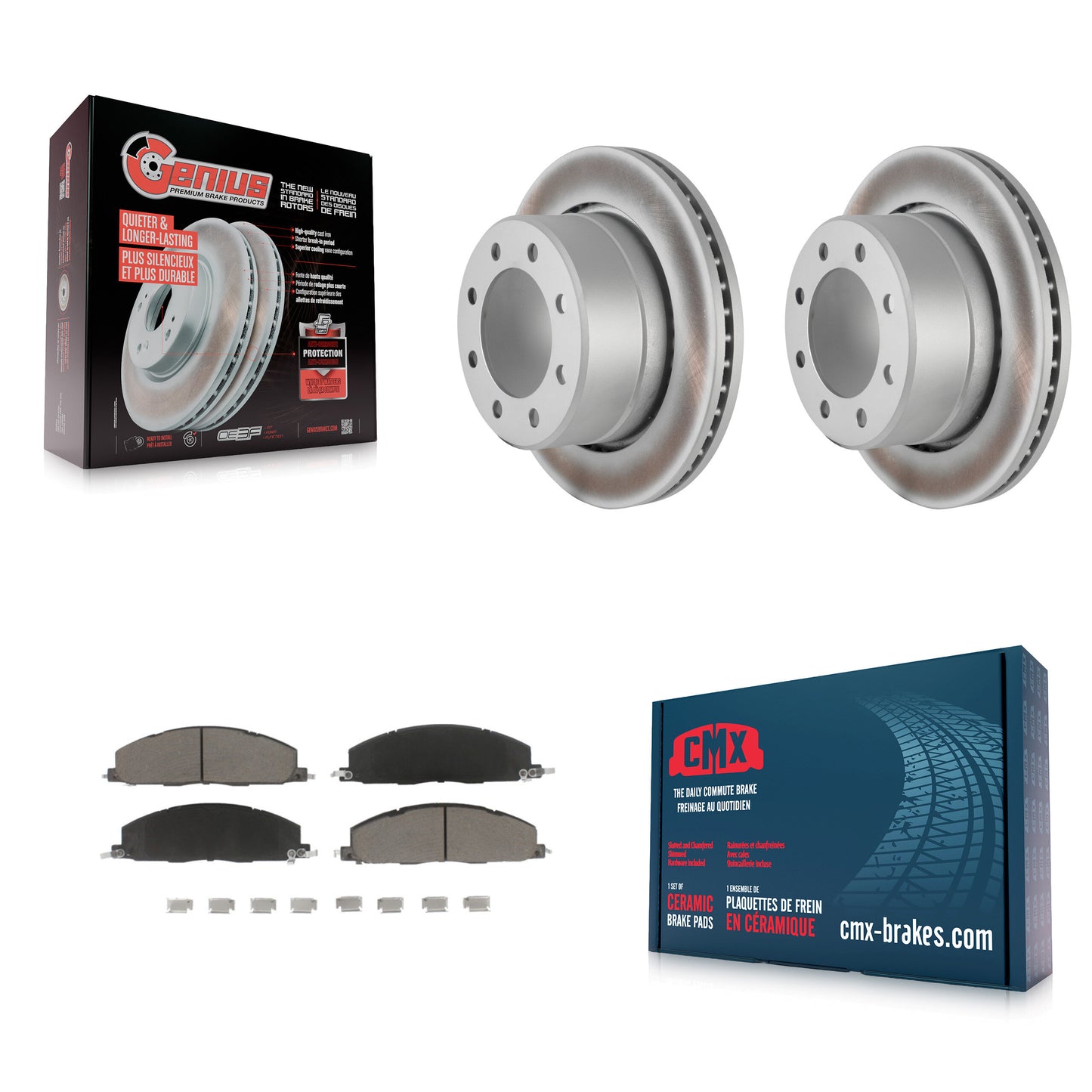 [Arrière] Kit de disque (revêtu) et plaquette (céramique) de frein pour Ram 2500 3500 1500 Dodge KGC-101659